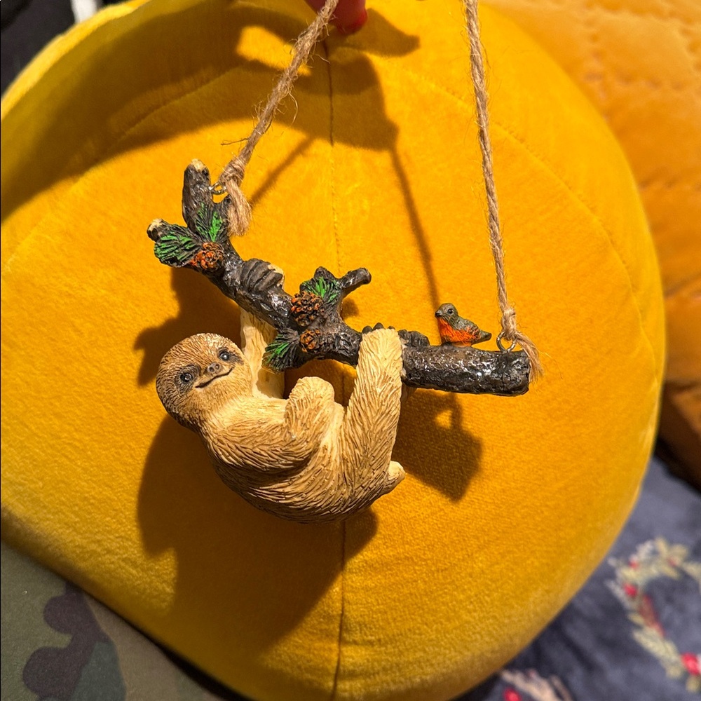 Adorable Sloth Ornament with Rope Hanger - Picture 3 of 9